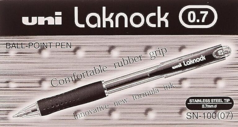 Uni-ball Laknock SN-100 0.7 mm Ballpoint Pen, Black, Pack of 12