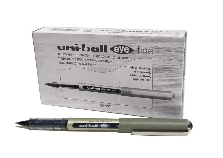 Uni-ball Eye Fine UB-157 0.7 mm Rollerball Pen, Black, Pack of 12