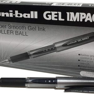 Uni-ball Signo Gel Impact UM-153S 1.0 mm Gel Pen, Black, Pack of 12