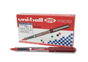 Uni-Ball UB-150 Eye Micro Rollerball Pen – 0.5 MM – 12 Pcs Red