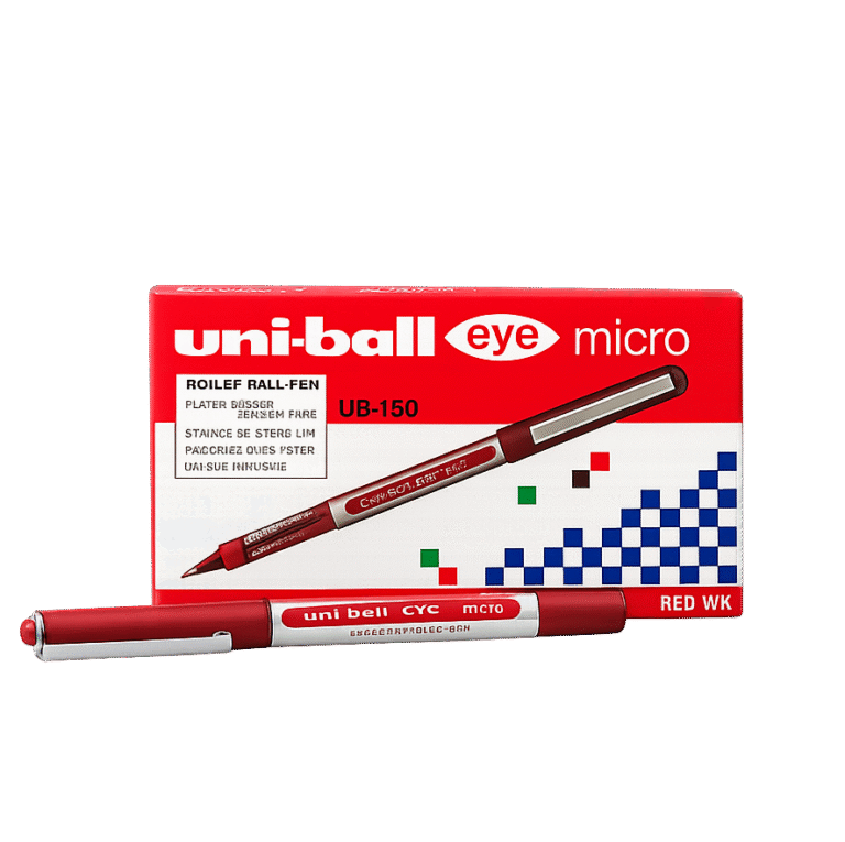 Uni-ball Eye Micro UB-150 0.5 mm Rollerball Pen, Red, Pack of 12