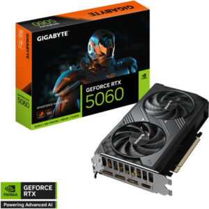 GIGABYTE GeForce RTX 5060 WINDFORCE MAX OC 8GB Graphics Card, GDDR7 128-Bit Memory, 2512 MHz Core Clock, 28 Gbps Memory Clock, 3840 CUDA Cores, PCI-Express 5.0 | GV-N5060WF2MAX OC-8GD