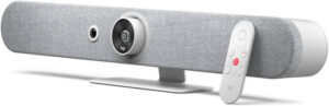 Logitech Rally Bar Mini All-in-One Webcam, Video Bar for Medium Rooms, Up to 4k Display Resolution, PTZ Camera, AI Viewfinder, Zoom/Tilt/Pan, White | 960-001352