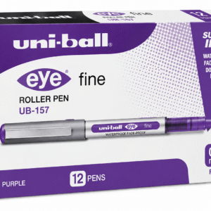 Uni-ball Eye Fine UB-157 0.7 mm Rollerball Pen, Purple, Pack of 12