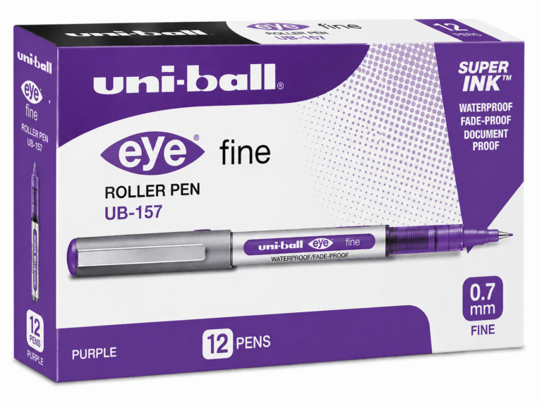 Uni-ball Eye Fine UB-157 0.7 mm Rollerball Pen, Purple, Pack of 12