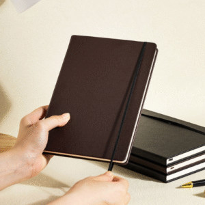 Deli Leather Cover Notebook A5 96 Sheets, 70gsm