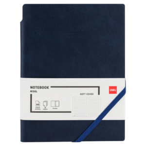 Deli Leather Cover Notebook A5 96 Sheets 80gsm