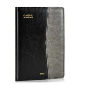 Deli Leather Cover Notebook A5 96 Sheets 80gsm