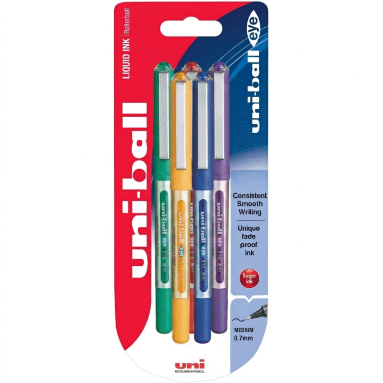 Uni-ball Eye Fine UB-157 0.7 mm Rollerball Pen, Assorted Colours, Pack of 5