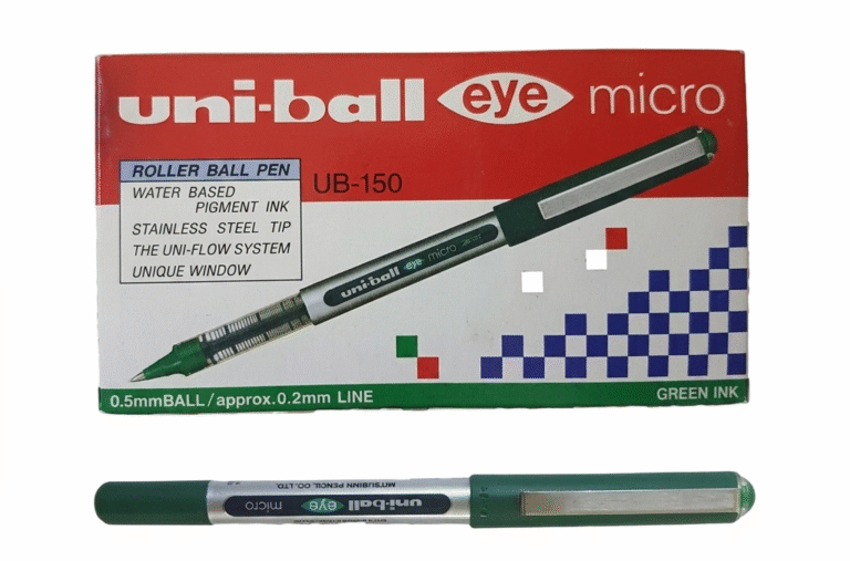 Uni-ball Eye Micro UB-150 0.5 mm Rollerball Pen, Green, Pack of 12