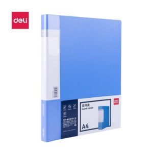 A4 Deli Single Spring Clip Plus Pocket-BK
