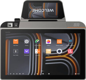 SUNMI D3 MINI T1731 Desktop Terminal, 10.1″ HD IPS Touch & 4″ WXGA IPS Touch Display, Built-In 80mm Thermal Printer, 250mm/s Print Speed, 1D/2D Barcode Reading, Black | P01260022/P01260017