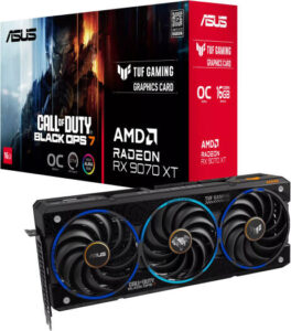 ASUS TUF Gaming Radeon RX 9070 XT Black Ops 7 Edition Graphics Card, 16GB GDDR6 256-Bit Memory, 3060 MHz Boost Clock, 20 Gbps Memory Speed, 4096 Stream Processor, PCI Express 5.0 | 90YV0L76-M0NM00