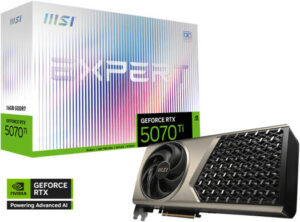 MSI GeForce RTX 5070 Ti 16GB EXPERT OC Graphics Card, GDDR7 256-Bit Memory, 2580 MHz Boost Clock, 8960 CUDA Cores, 28 Gbps Memory Speed, PCI Express Gen 5 x16 | 912-V531-450