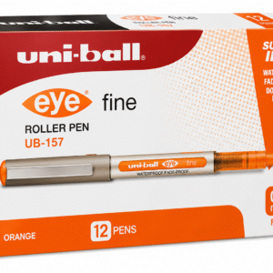Uni-ball Eye Fine UB-157 0.7 mm Rollerball Pen, Orange, Pack of 12