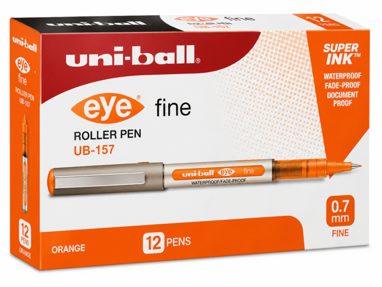 Uni-ball Eye Fine UB-157 0.7 mm Rollerball Pen, Orange, Pack of 12