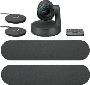 Logitech Rally Plus Video Conferencing Kit, With 2x Rally Speakers, 2x Microphone, Up to 3840 x 2160 Resolution, SuperSpeed USB 3.0 Interface Type, Black