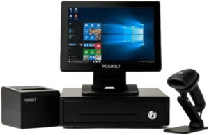 POSBOLT P622 4210U All-in-One POS System Combo, 15″ Touch Screen Display, Intel Core i5-5210U, 8GB Memory, 256GB SSD, Windows 10 Pro, Cash Drawer & Barcode Scanner | P622-4210U