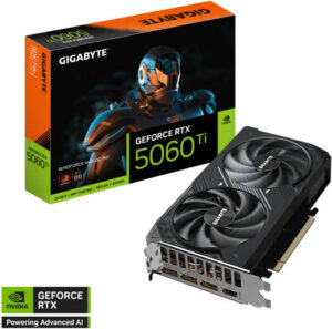 GIGABYTE GeForce RTX 5060 Ti WINDFORCE MAX OC 16GB Graphics Card, GDDR7 128-Bit Memory, 2587 MHz Core Clock, 28 Gbps Memory Clock, 4608 CUDA Cores, PCI Express 5.0 | GV-N506TWF2MAX OC-16GD