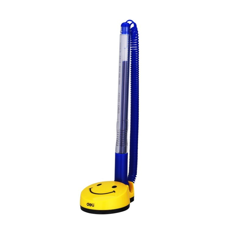 Deli E6793 Smile-Face Desk Gel Pen, 0.5mm, Blue Ink