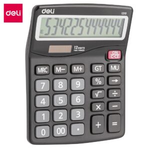 Deli Dual Power Calculator Plastic 12 Digits