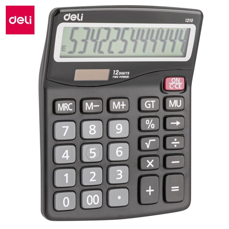 Deli Dual Power Calculator Plastic 12 Digits