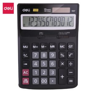 Deli Dual Power Calculator Plastic 12 Digits