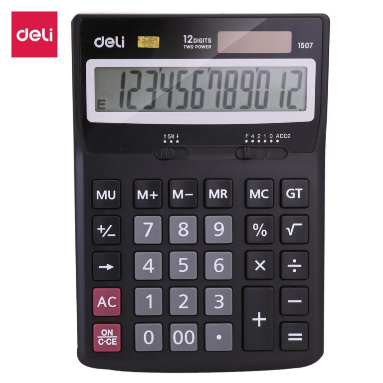 Deli Dual Power Calculator Plastic 12 Digits