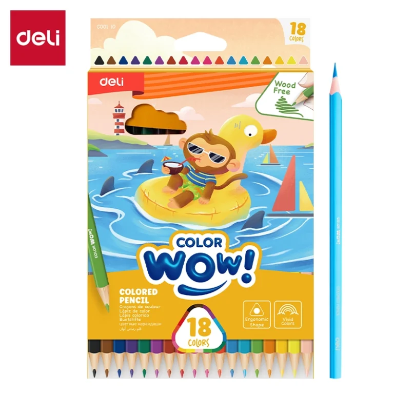 Deli Plastic Colored Pencil 18 Colors