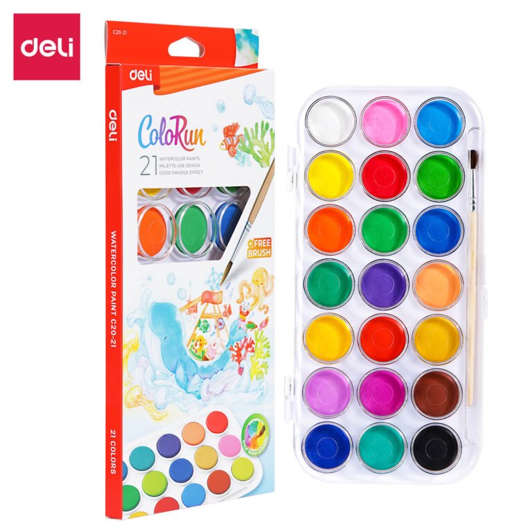 Deli Watercolor Cake + Brush 21 Colors | EC20-21