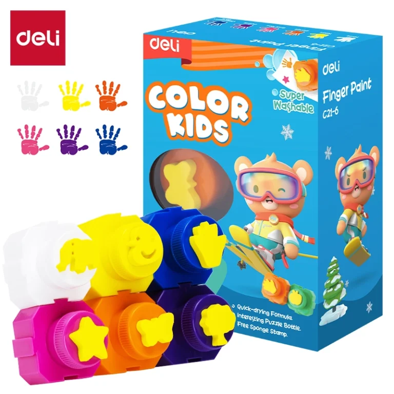 Deli Finger Paint 18ml 6 Colors | EC21-6