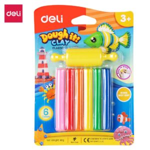 Deli Plasticine 6 Colors (Clay), 60gm