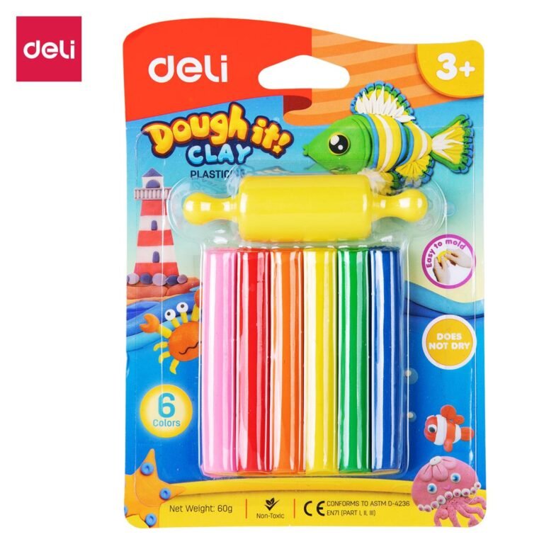 Deli Plasticine 6 Colors (Clay), 60gm