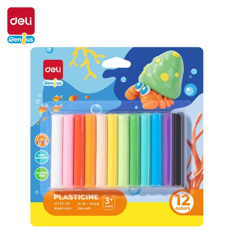 Deli Plasticine 12 Colors 160gm | EH712-12