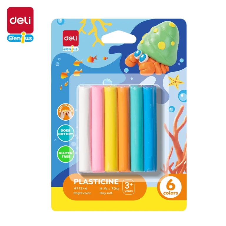 Deli Plasticine 70gm 6 Colors | EH712-6