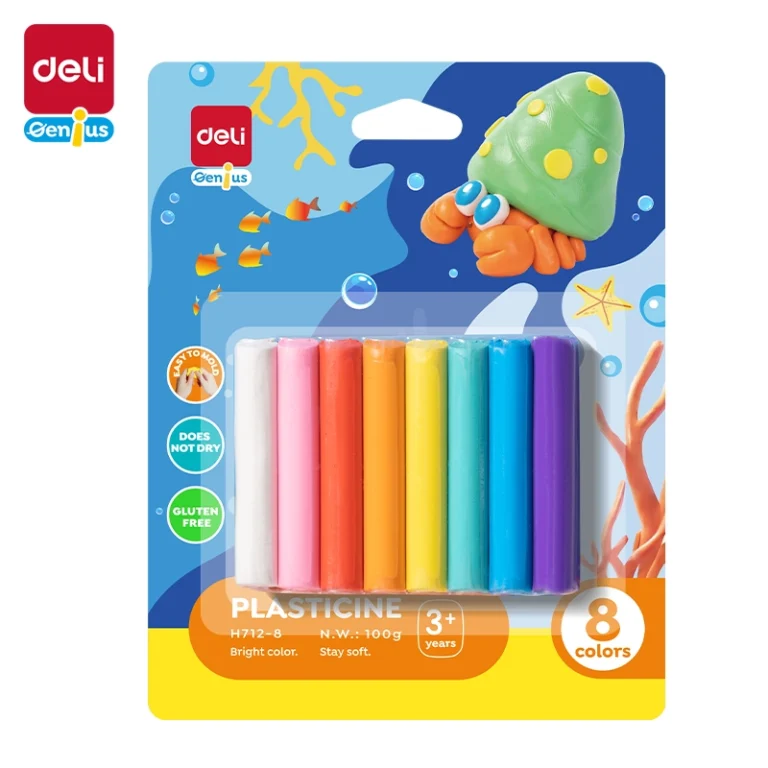 Deli Plasticine 100gm 8 Colors | EH712-8