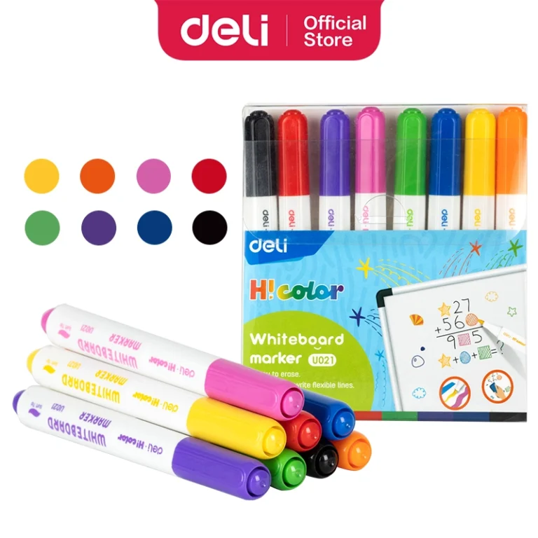 Deli Whiteboard Marker Bullet Tip (1×8)