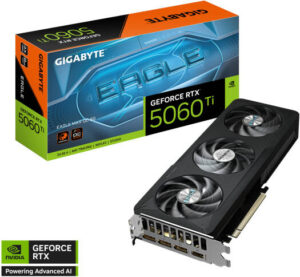 GIGABYTE GeForce RTX 5060 Ti Eagle Max OC Graphics Card, 8GB GDDR7 128-Bit Memory, 2572 MHz Boost Clock, 28 Gbps Memory Speed, 4608 CUDA Cores, PCI Express Gen 5 | GV-N506TEAGLEMAXOC-8GD