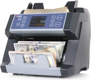 Cassida 6600 UV Series Business-Grade Bill Counter with ValuCount Counting Machine, TFT 2.8 Display, 1400 Bills Per Minute, 400 Bills Hopper, 250 Bills Stacker, Top Loader, Gray