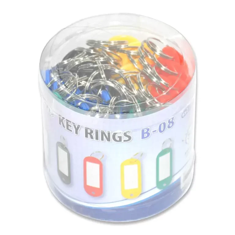 FIS FSKCB-08 Key Rings, 6 × 2.1 cm, Assorted Colours, Pack of 50