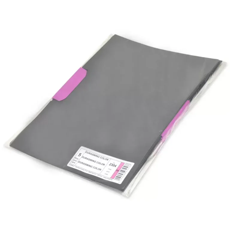 Durable 230408 DURASWING COLOR A4 Clip Folders, Pack of 5, Pink Clips