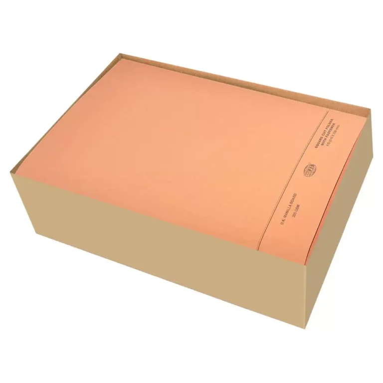 FIS FSFF7FOR Square Cut Folders With 8 cm Fastener, F/S (210 × 330 mm), Orange, 320 gsm, 50 pieces