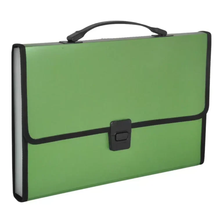 FIS FSPG1306GR Expanding File Metalic, F/S (210 × 330 mm), 13 Pockets, Green