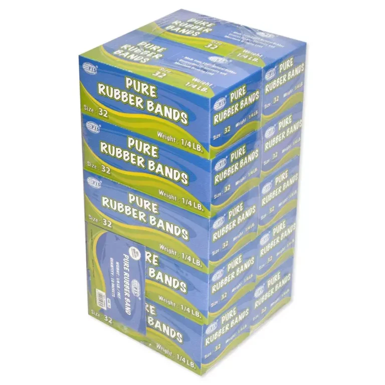 FIS FSRB32 Rubber Bands, Size 32, Yellow, 10 Boxes × 1/4 lb