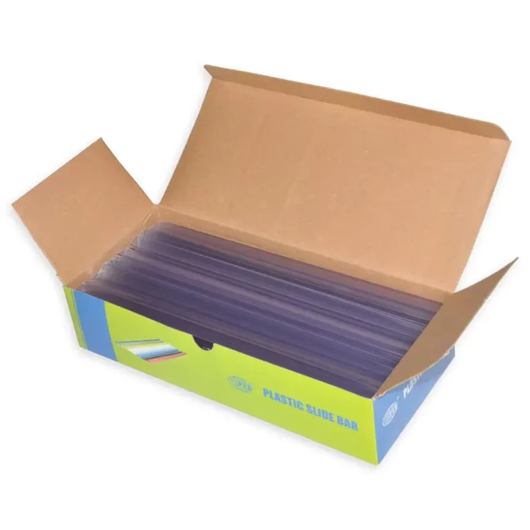FIS FSPG04-CL Sliding Binding Bars, 4 mm, Clear, Box of 100