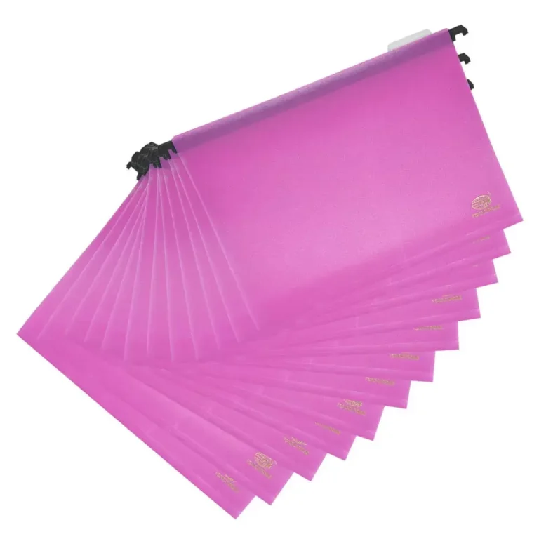FIS FSHF01ROSE PP Hanging Files with Indicator, 260 × 365 mm, Pink, 12 pieces