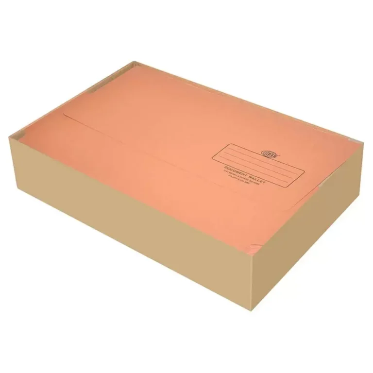 FIS FSFF8OR Document Wallets, F/S (210 × 330mm), Orange, 320 gsm, Pack of 50 pieces