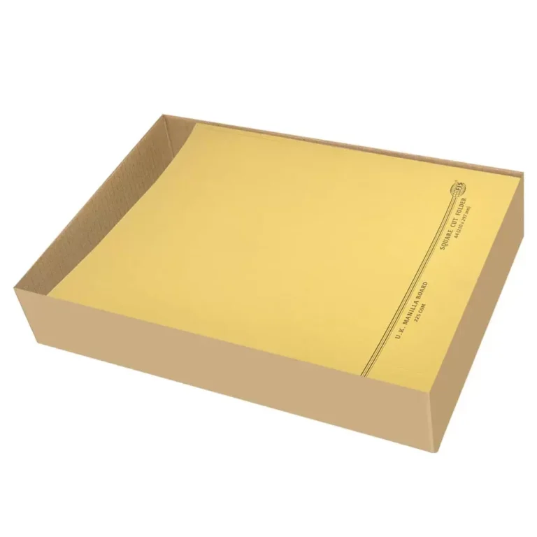 FIS FSFF9A4KYL Square Cut Folders Without Fastener Kendal Manila, A4, Yellow, 225 gsm, 100 pieces