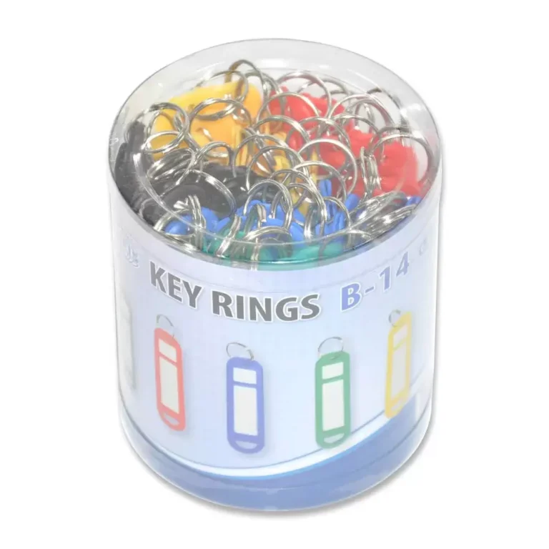 FIS FSKCB-14 Key Rings, 6.8 × 1.8 cm, Assorted Colours, Pack of 50