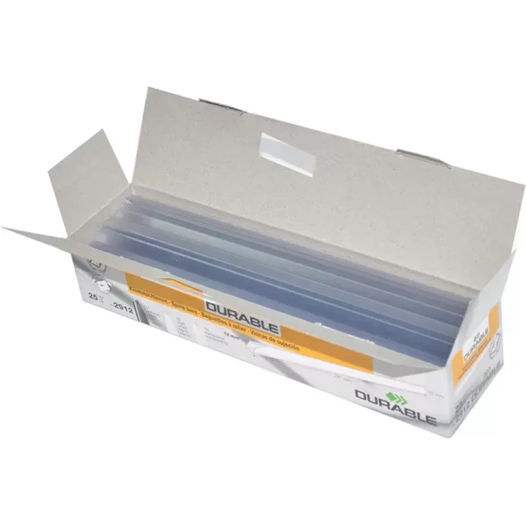 Durable DUPG2912-19 A4 Binding Bars, 12 mm, Transparent, Pack of 25